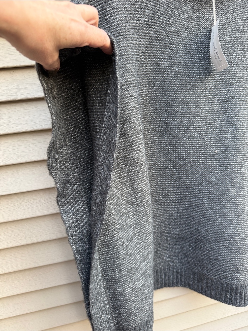 NWT Universal Thread Charcoal Gray Knit Poncho Sweater - One Size - Picture 4 of 6